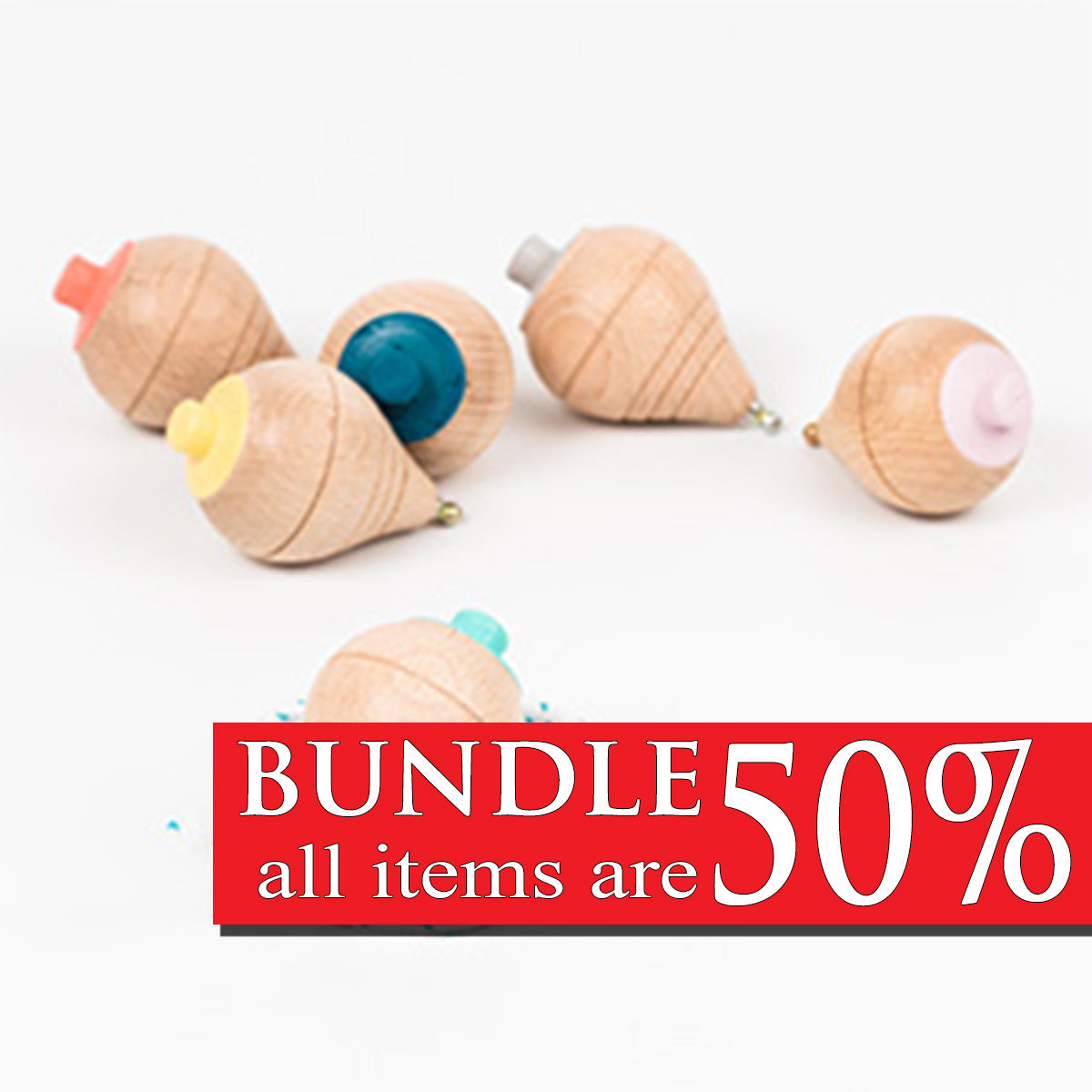 Wooden Spinning Top Assorted Colors 20 PCS BUNDLE – Magicforest, LTD