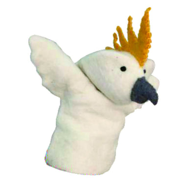 Felt puppet - Cockatoo handpuppet - From Papoose's finger puppets collection - Papoose