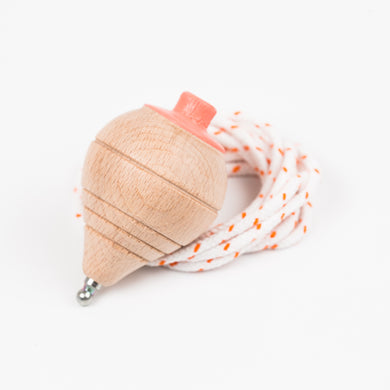 Coral Wooden Spinning Top
